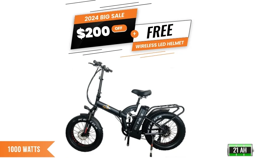 Bpm Bikes F15 Rs 1000w Folding Fat Tire Electric Bike